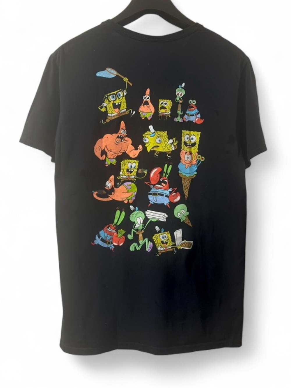 Y2K SpongeBob SquarePants Black Graphic T-Shirt Size Men’s Large